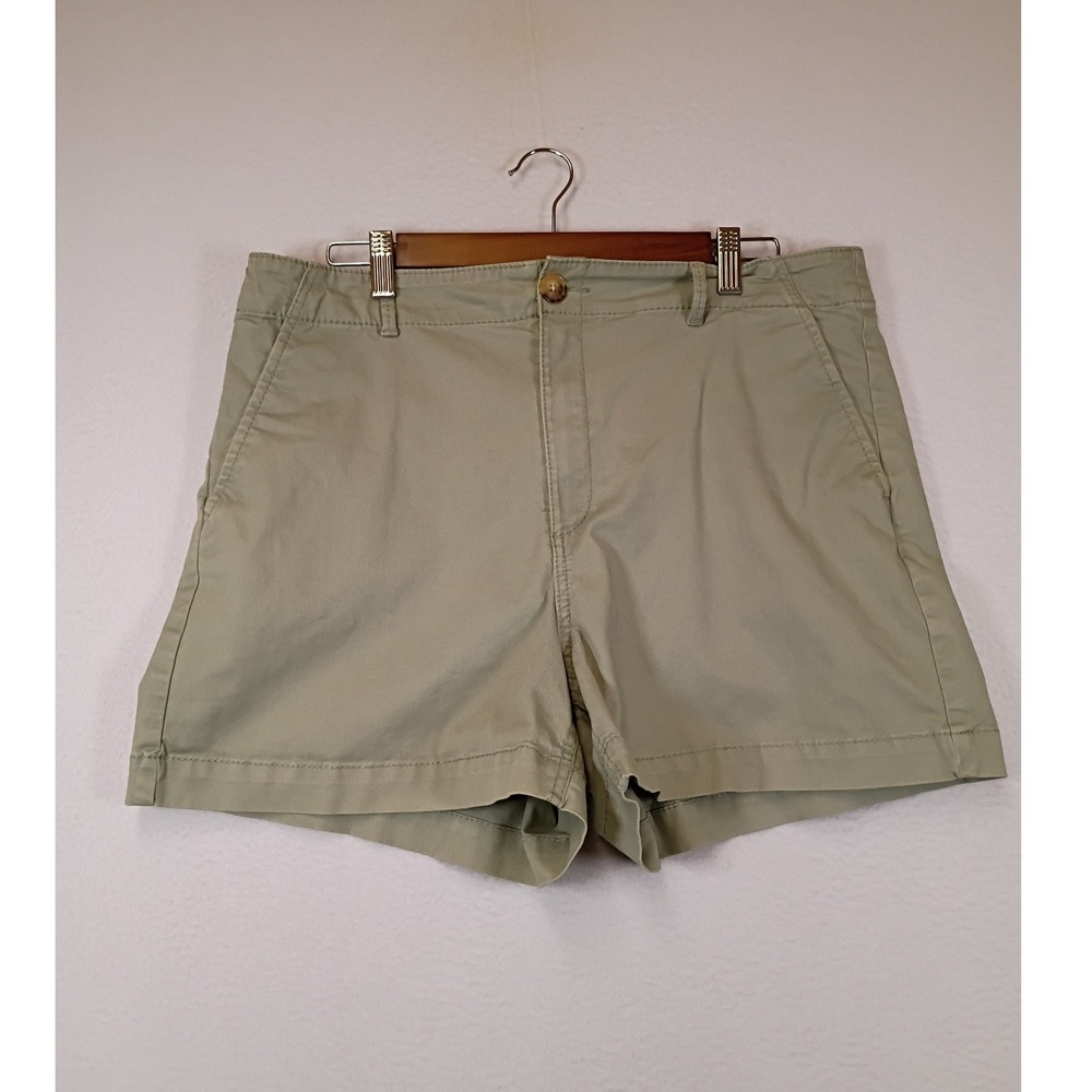 Coastal Preppy LOFT Womens Size 12 Sage Green Cotton Stretch‎ Chino Shorts